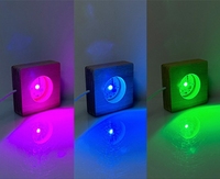 Base de lampe carrée en cristal en bois massif avec décoration créative de la maison, prise USB de Noël, boule décorative de chambre à coucher à LED