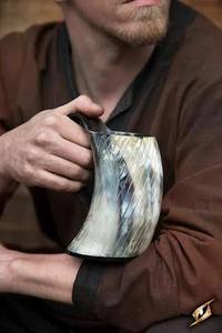 Handcrafted Rustic Horn Mug <b>Set</b> Eco-Friendly Norse Inspired Double-Wall <b>Glass</b> Drinkware for Wine <b>Beer</b> & Party Wedding Use - Product Image 3