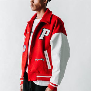 Wholesale Custom Embroidered Men's College Varsity Stand Collar Winter <b>Jacket</b> <b>Thin</b> Letterman Baseball Players Design <b>Waterproof</b> - Product Image 2