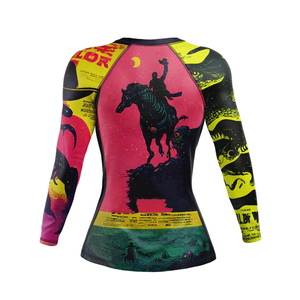 เสื้อรัชการ์ดสำหรับผู้หญิง MMA แบบนุ่มสำหรับยกน้ำหนักแบบแห้งเร็วออกแบบได้ตามต้องการ - Product Image 3