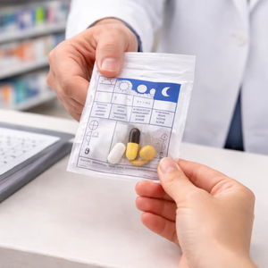 Sac à fermeture éclair en LDPE de qualité médicale pour la distribution de médicaments en pharmacie avec impression personnalisée pour l'emballage des cliniques hospitalières - Product Image 1