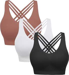 Soutien-gorge de sport pour femme, nouveau design, yoga, gym, maintien élevé, séchage rapide, respirant, coupe-vent, spandex/polyester, logo frontal personnalisable - Product Image 5