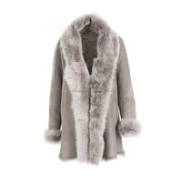 Manteau long en cuir de mouton et fourrure de mouton bleu marine foncé tendance 2026 pour femme, haute qualité, grande taille, mode hiver chauffante