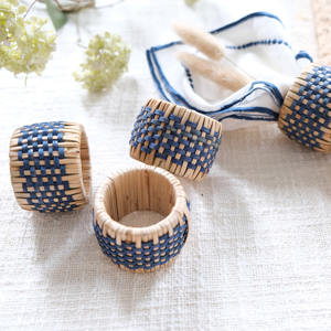 Anneau de rotin naturel porte-serviettes de table accessoires de salle à manger tissage à la main ronds de serviette de bonne qualité - Product Image 3