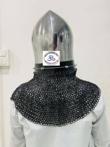 Médiéval Viking Vendel Chainmail Nasal Bascinet Buhurt Casque Film de jeu de rôle pour la reconstitution Cosplay Steel Battle Ready Helmet - Product Image 5