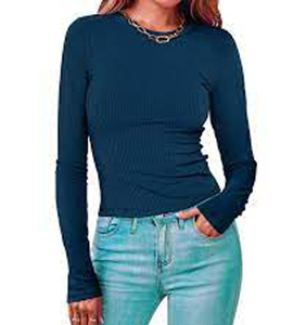 Camisetas para Mujer, Nuevo Diseño, a la Moda, de Alta Calidad, Corte Ajustado, Cuello Mao, Tela Dobby de Seda/Algodón Antiarrugas, Productos de Exportación - Product Image 4