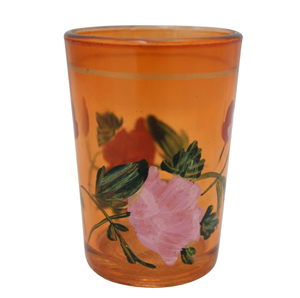 Diseño clásico Material de vidrio Color naranja Acabado antiguo ETCH Print Candle Votive Holder para decoraciones para el hogar hechas a mano - Product Image 1