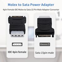 Adaptador SATA macho a Molex hembra, conector adaptador hembra IDE de 15 pines SATA macho a 4 pines se aplica al conector para discos duros