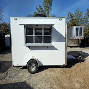 Remorque de restauration mobile blanche 7x12, cuisine commerciale, remorque de vente de nourriture à vendre - Product Image 1