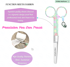 Ciseaux Mayo de haute qualité à imprimé floral pour usage médical et infirmier avec emballage - Product Image 4