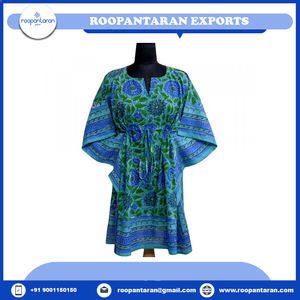 Indian Cotton <b>Kaftans</b> Free Size Hand Block Printed Fashionable Short Sleeve Beachwear Best Price <b>Sale</b> - Product Image 6