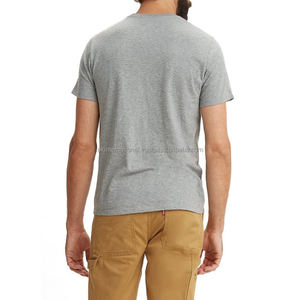 Haute qualité Vintage noir gris plaine coton surdimensionné rond t-shirts unisexe en gros 100% tricoté tissu personnalisable - Product Image 3