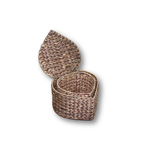 Ensemble de 2 boîtes de rangement en jacinthe d'eau en forme de cœur, couleur et taille personnalisables, écologiques, faites à la main, décoration d'intérieur, cadeau - Product Image 2