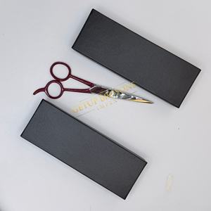 Tijeras de Peluquería Profesionales de Acero Inoxidable para Diestros, Color Rojo Oscuro, Mango Largo, Punta Redonda y Afilada, Calidad de Salón - Product Image 5
