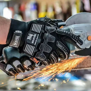 Skatiq XL High Quality SG-1446 Safety Gloves Mechanic Impact Waterproof Anti-Slip Nylon <b>Hand</b> Arm Protection for Construction - Product Image 6