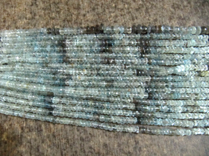 Cuentas facetadas de Rondelle de Aguamarina Natural, musgo de cristal de piedra de 4-8mm, vendido por hebra, 14 pulgadas de largo, los tamaños de joyería incluyen 6mm 3mm - Product Image 2