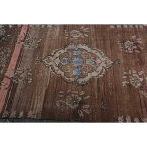 4.5x8.8 ft Vintage Rug, <b>Brown</b> Floral Turkish Rug <b>Wool</b> - Product Image 5