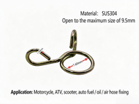 7.6mm Inner Diameter Spring Tube Clamp, 304 Stainless Steel Fuel Hose Retaining Clip