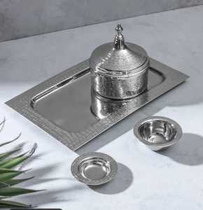 Ensemble de plateaux de service en acier inoxydable plaqué or Royal Design Passe au lave-vaisselle Assiettes de cuisine design pour mariage et restaurant - Product Image 5