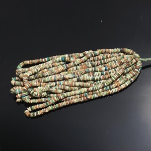 Chrysocolle tibétaine naturelle lisse Heishi perles en forme de pneu multicolore marron bijoux en pierres précieuses pour la fabrication pour l'artisanat - Product Image 5