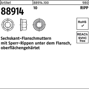 Hex Flange <b>Lock</b> Nut M6 500 Pieces-Pack of 500 - Product Image 1