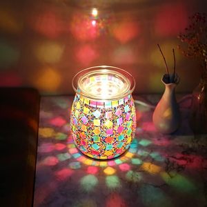 เตาน้ำมันโมเสคที่มีศิลปะทำจากแก้วโมเสคสีสันสดใสและหรูหราทำด้วยมือแก้วดิฟฟิวเซอร์โบฮีเมียนแฮนด์เมดสไตล์โบฮีเมียน - Product Image 5