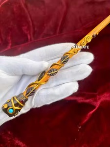 Baguette magique Reiki Chakra Energy fabriquée à la main en cristal à pointe plate en bois Obélisque fait à la main 13 "pouces pour la guérison et les cadeaux - Product Image 2