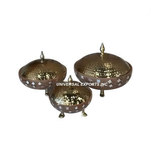 Juego de tres cazuela de nácar de calidad superior hecha a mano, vajilla de diseño clásico, calentador de alimentos Hotpot, superventas de Metal - Product Image 1