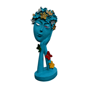 หุ่นโพลีเรซินรูปดอกไม้สำหรับผู้หญิงรูปทรงแอบสแตรกต์สำหรับตกแต่งบ้านของขวัญงานแต่งประติมากรรมงานฝีมือ - Product Image 2