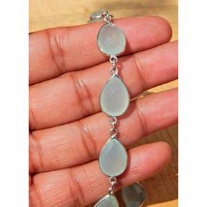 925 <b>Sterling</b> <b>Silver</b> Blue Onyx Gemstone <b>Bracelet</b> Handmade Fashion <b>Beaded</b> <b>Bracelet</b> Gift - Product Image 1