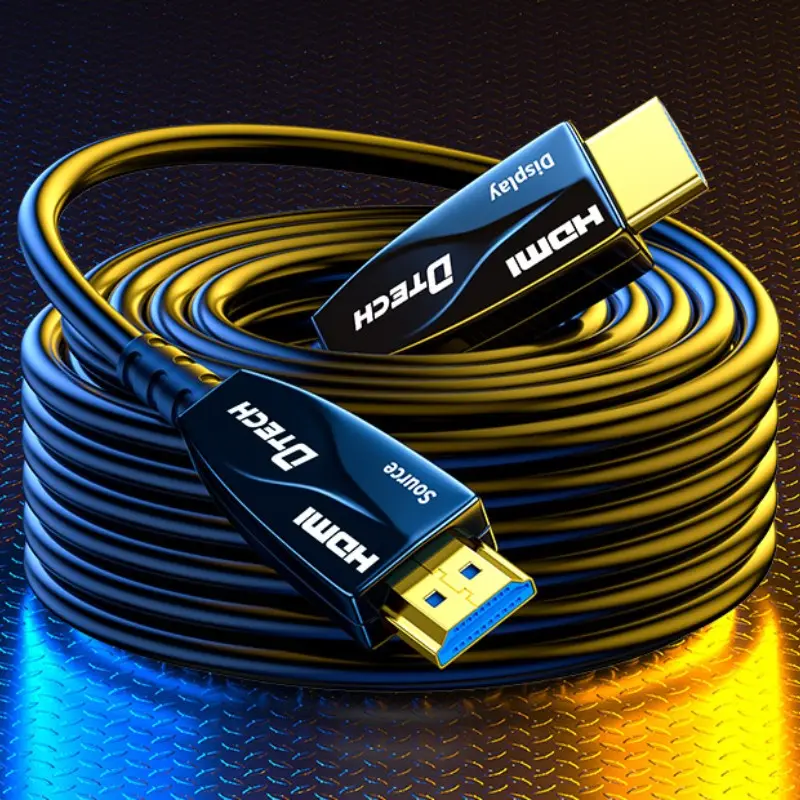 DTECH kabel serat optik HDMI 2.0 100m, kabel serat optik HDMI panjang UHD Video kecepatan tinggi 4K 60Hz 18Gbps