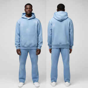 Ensemble survêtement en molleton technique en coton de haute qualité, logo personnalisé en gros, pantalon de survêtement vintage lourd d'hiver, streetwear, pour - Product Image 2