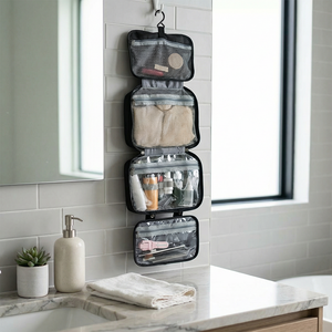 Organisateur de toilette pliable et imperméable Sam, multi-compartiments, sacs de rangement en plastique et en tissu pour la salle de bain et la cuisine - Product Image 3