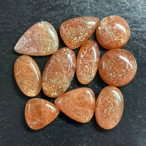 Natural Orange Sunstone Mix Shape Cabochon Polished Loose Gemstone Sunstone Wholesale Lot for Jewelry or <b>Gift</b> to Her - Product Image 1