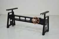 Base de table à manger réglable en hauteur en fonte, style industriel durable, revêtement poudré noir, qualité supérieure, pour ferme et hôtel