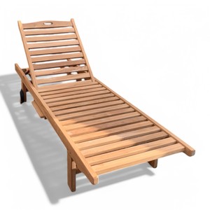 ที่พิงหลังแบบปรับได้ทนทานต่อสภาพอากาศเตียงอาบแดดสำหรับสวนเตียงอาบแดดสระว่ายน้ำสารเคมีไม้สักไม้สักกลางแจ้ง - Product Image 3