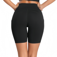 Shorts de yoga taille haute pour femmes, extensibles dans quatre directions, en Spandex/Nylon, design rehausseur de fessiers, poches latérales - OEM Sports Fitness
