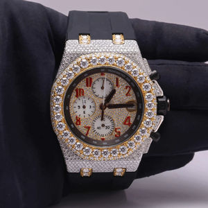 Reloj de Diamantes de Moda Hip Hop con Correa de Goma Negra y Diamantes Moissanite de Claridad VVS Mejorada para Hombre, para Usar en Cualquier Ocasión - Product Image 6