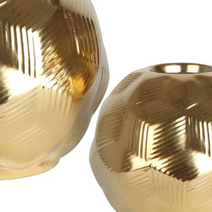 Porte-bougie en métal doré élégant, centre de table contemporain pour la chambre à coucher, la table de chevet ou le bureau - Product Image 2