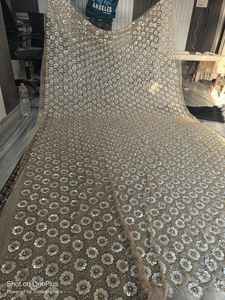 Tissu perlé de luxe en coton de haute qualité avec broderie à la main et paillettes pour robes et robes disponibles au prix d'exportation - Product Image 4