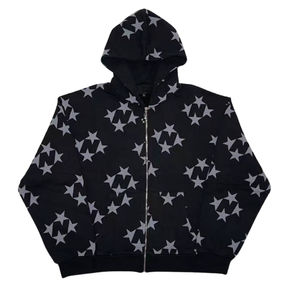 Sudadera con Capucha Vintage con Estampado de Estrella, de Primera Calidad, de Algodón y Felpa, Cómoda, Cálida, Suave, Elegante, Informal, Moderna, Holgada - Product Image 4