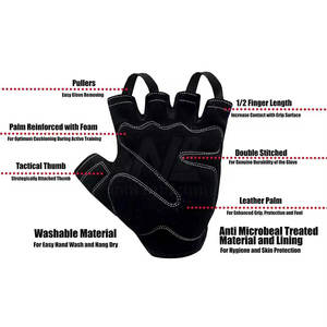 Guantes de fitness personalizados de buena calidad, guantes de levantamiento de pesas, peso directo de fábrica al por mayor - Product Image 5