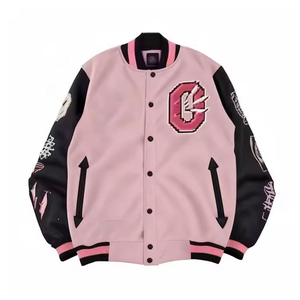 Blousons universitaires personnalisés 2024 en gros, écologiques, coupe-vent, style streetwear hip-hop, pour hommes et femmes, avec col montant brodé - Product Image 6