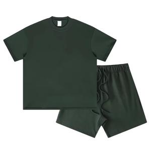 Ensemble de shorts de survêtement unis personnalisés OEM avec motif solide, LOGO imprimé personnalisé, tenue décontracté, sport, fitness, mode pour hommes, anti-UV - Product Image 4