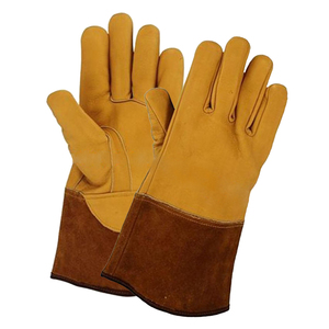 Gants de soudage TIG en cuir de vachette, type gauntlet, pour extérieur, respirants, écologiques, résistants à la chaleur, pour la sécurité industrielle - Product Image 3