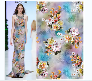 Bajo Moq Diseño digital personalizado 100% Viscosa Impresión digital Tela de popelina de rayón - Product Image 5