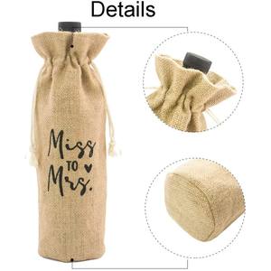 Bolsa de regalo de arpillera ecológica con cordón de vino de yute impresa personalizada de alta calidad para botellas de vino y cerveza promocionales - Product Image 6