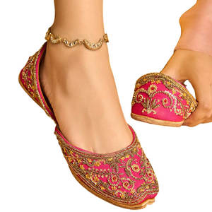 Pakistan Manufactured Women Khussa Anti-Slippery Genuine Leather Sole Customizable Color & Size Fashion <b>Design</b> All Seasons - Product Image 1