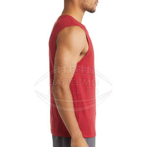 Camiseta Deportiva Informal de Punto para Hombre, Transpirable, de Secado Rápido, de Poliéster/Algodón, Ajustada, para Gimnasio, Entrenamiento Atlético - Product Image 3