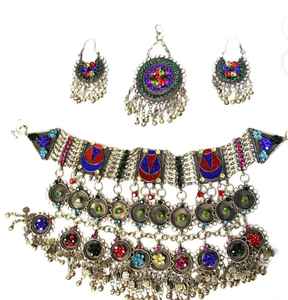 Parures de bijoux vintage afghanes de haute qualité, style tribal afghan KUCHI, faites à la main, couleur dorée. - Product Image 6